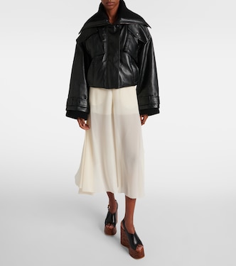 Cropped leather bomber jacket | Chloé
