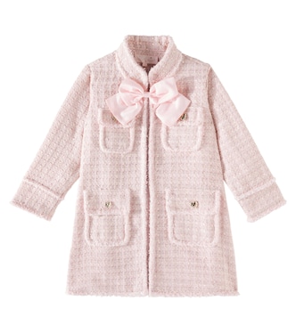 Aubazine bow-detail bouclé coat | Tutu Du Monde