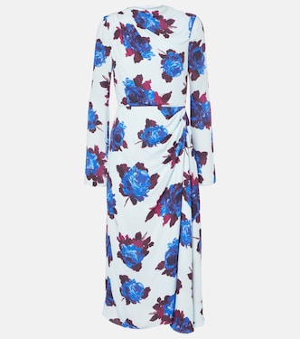 Draped floral crêpe midi dress | Erdem