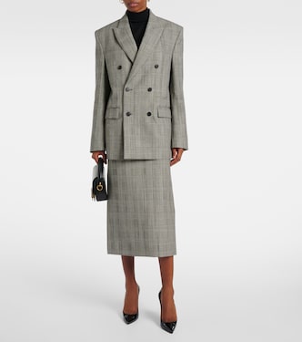 Prince of Wales check midi skirt | Wardrobe.NYC