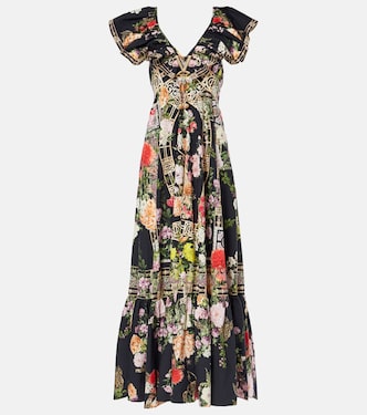 Bedrucktes Maxikleid aus Baumwolle | Camilla