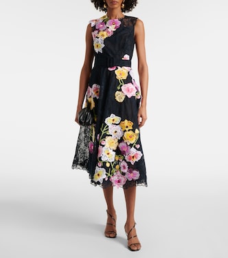 Vestido de cóctel Orchid de encaje bordado | Oscar de la Renta