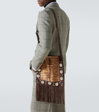 Nellcôte fringed calf hair shoulder bag | Valentino Garavani