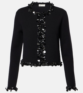 Kendra sequined wool and cashmere cardigan | Tory Burch