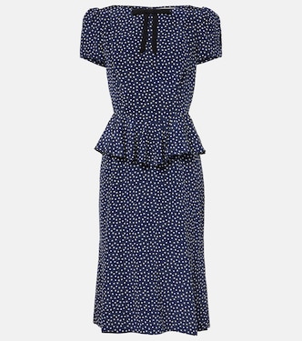 Abito midi in seta a pois | Alessandra Rich