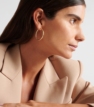 Bold Sparkle Medium 14kt gold hoop earrings | Stone and Strand