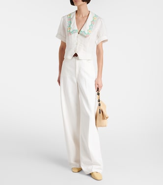 Pantaloni Iveta in misto lino a gamba larga | Rixo