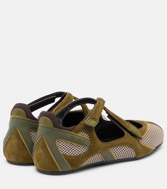 Floor 01 suede and mesh ballet flats | The Attico