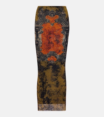 Médaillon printed mesh slim pants | Jean Paul Gaultier