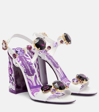 Majolica embellished leather sandals | Dolce&Gabbana