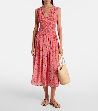 Robe midi Sylvie en soie à fleurs | Ulla Johnson