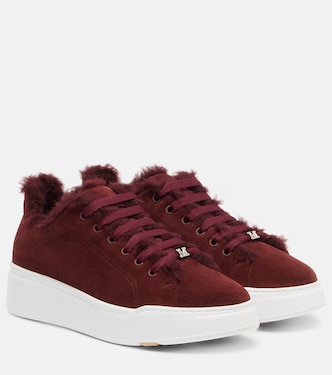 Tmaxi Teddy-trimmed suede sneakers  | Max Mara
