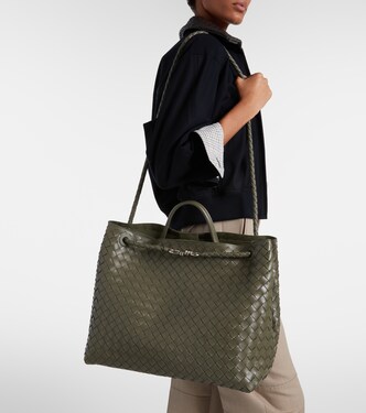 Andiamo Intrecciato Large leather tote bag | Bottega Veneta