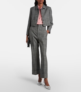 Gerade High-Rise-Hose aus Wolle | Gucci