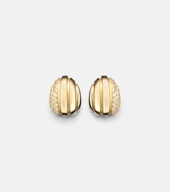 Eos 18kt gold earrings with diamonds | Pamela Zamore