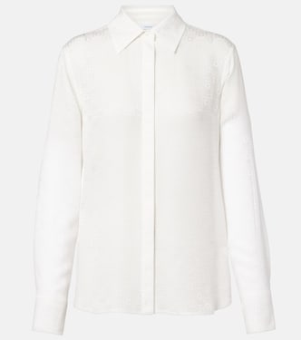 Gancini silk crêpe shirt | Ferragamo
