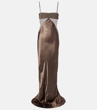 Vestido de fiesta Combo de satén con seda | Rick Owens