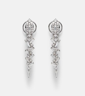 18kt white gold (750/1000) earrings with diamonds | Yeprem