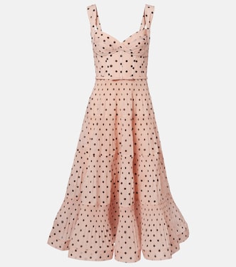 Polka-dot pleated bustier dress | Zimmermann