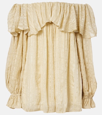 توب بخطوط من الحرير المخلوط بكشكشة | Xu Zhi