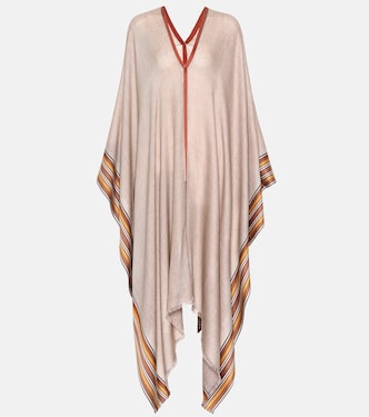 Poncho The Suitcase Stripe de seda y cachemir | Loro Piana