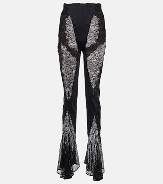 Pantaloni flared in pizzo a vita alta | Mugler