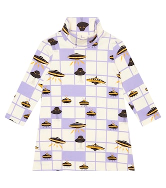 Printed cotton-blend dress | Mini Rodini