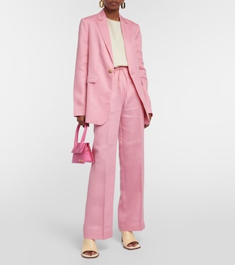 Azores single-breasted linen blazer | Asceno