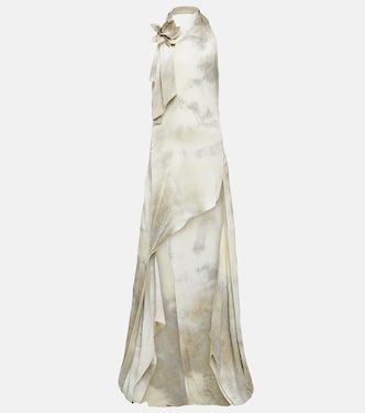 Floral-appliqué asymmetric gown | Coperni