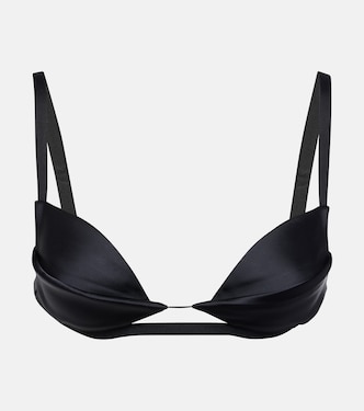Top bralette Double Petal in raso | Nensi Dojaka