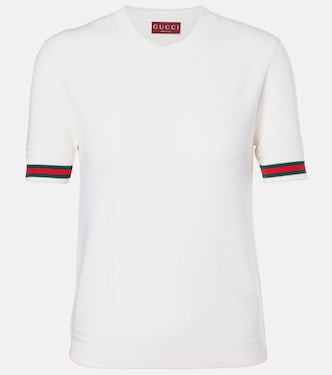 Web Stripe wool top | Gucci