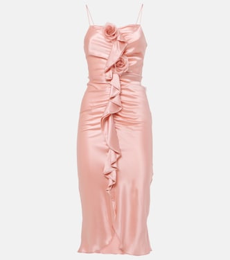 Ruched silk crêpe midi dress | Rodarte