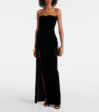 Robe bustier longue en velours | Tom Ford