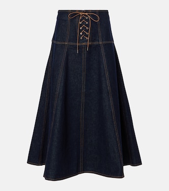 Falda midi Estelle de denim | Ulla Johnson