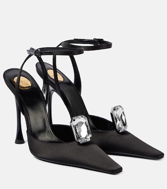 Harlow 110 satin crêpe slingback pumps | Saint Laurent