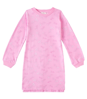 x Barbie® printed cotton-blend jersey dress | Monnalisa