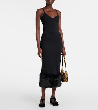 Robe midi en shearling synthétique | Prada
