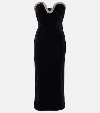 Abito midi in velluto con cristalli | Roland Mouret