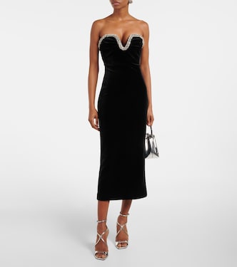 Abito midi in velluto con cristalli | Roland Mouret