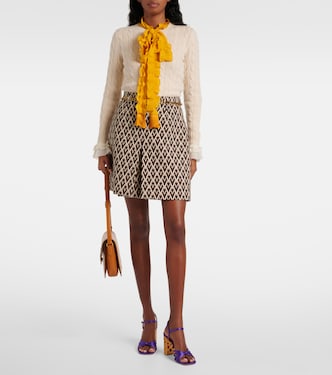 Cable-knit ruffled cashmere sweater | Valentino