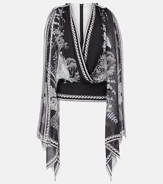 Blusa in chiffon di seta con stampa | Elie Saab