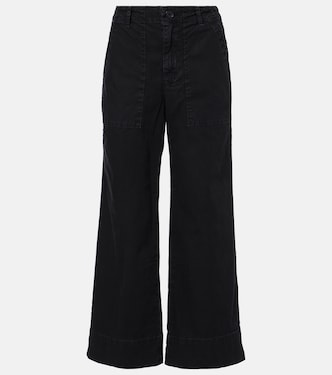 Weite Mid-Rise-Hose aus Baumwoll-Canvas | Velvet