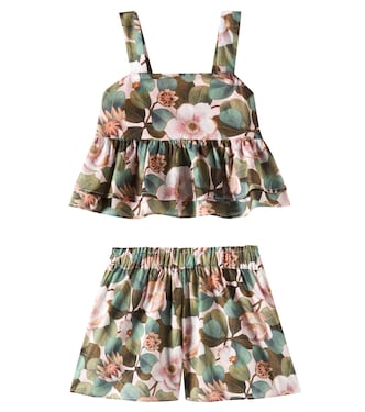 Floral tiered cotton top and shorts set | Tartine et Chocolat
