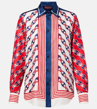 Printed silk satin shirt | Gucci