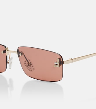Fendi First Crystal rectangular sunglasses | Fendi
