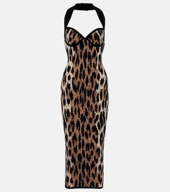 Abito lungo con stampa animalier | Balmain