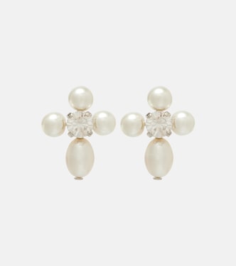 Boucles d’oreilles Pebble à perles et cristaux  | Simone Rocha