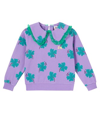 Lucky Clover printed ruffled cotton sweatshirt | Jellymallow
