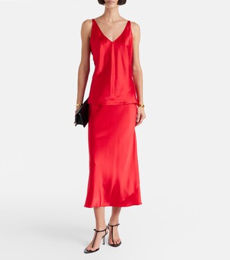 Falda midi Sense Of Shine de satén en mezcla de seda | Dorothee Schumacher