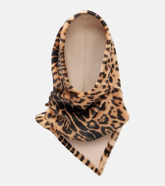 Foulard in shearling con stampa leopardata | Nour Hammour